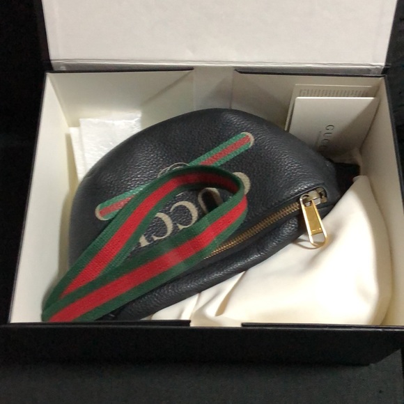 ✨ POPULAR ✨ GUCCI LOGO WAIST BUMBAG MULTI USE PURSE LEATHER - Picture 4 of 14